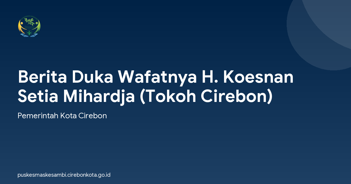 Berita Duka Wafatnya H. Koesnan Setia Mihardja (Tokoh Cirebon)