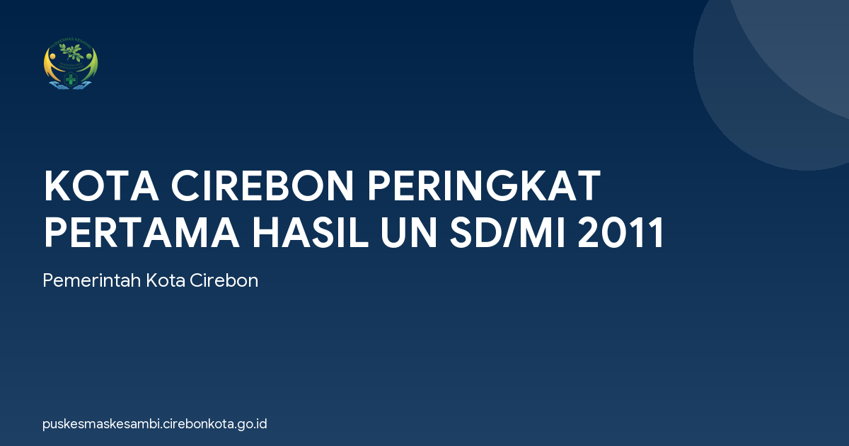 KOTA CIREBON PERINGKAT PERTAMA HASIL UN SD/MI 2011