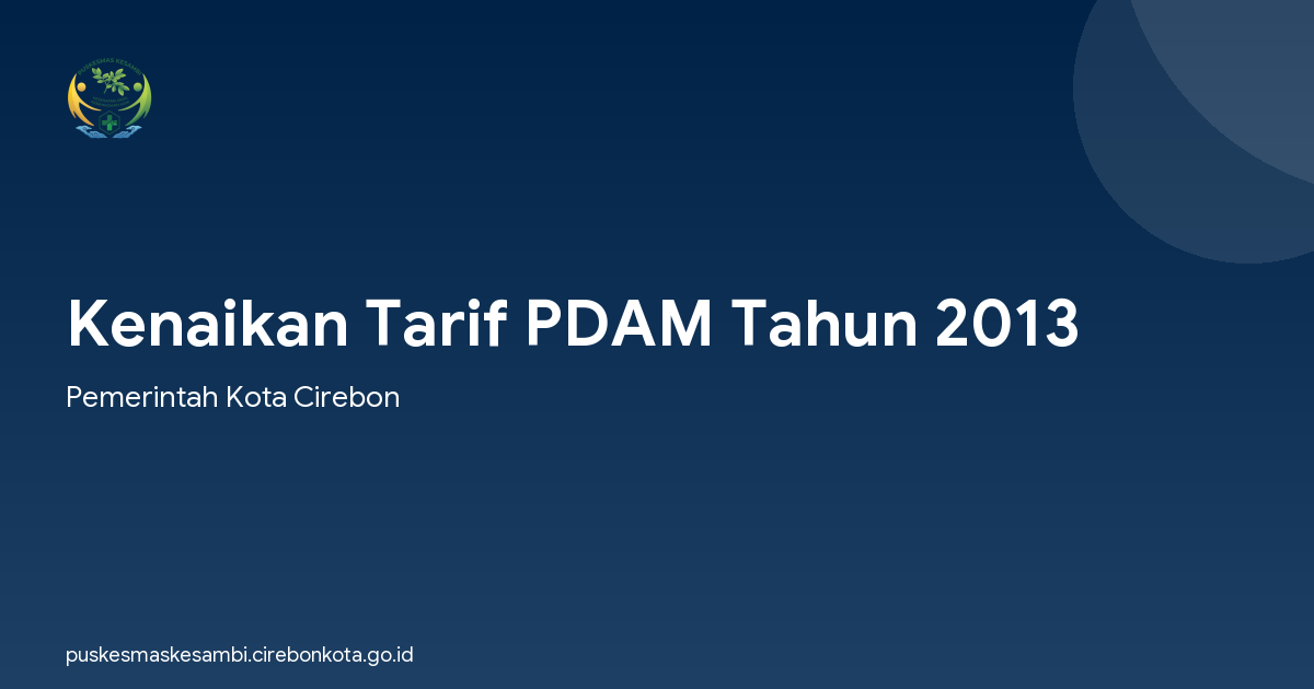 Kenaikan Tarif PDAM Tahun 2013