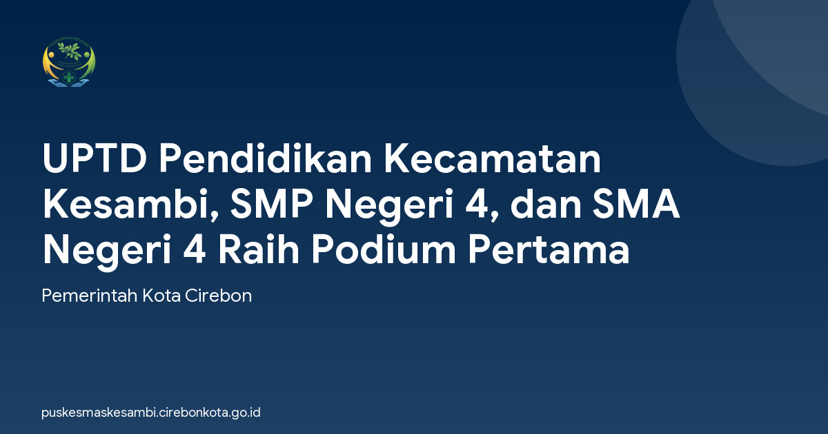 UPTD Pendidikan Kecamatan Kesambi, SMP Negeri 4, dan SMA Negeri 4 Raih Podium Pertama