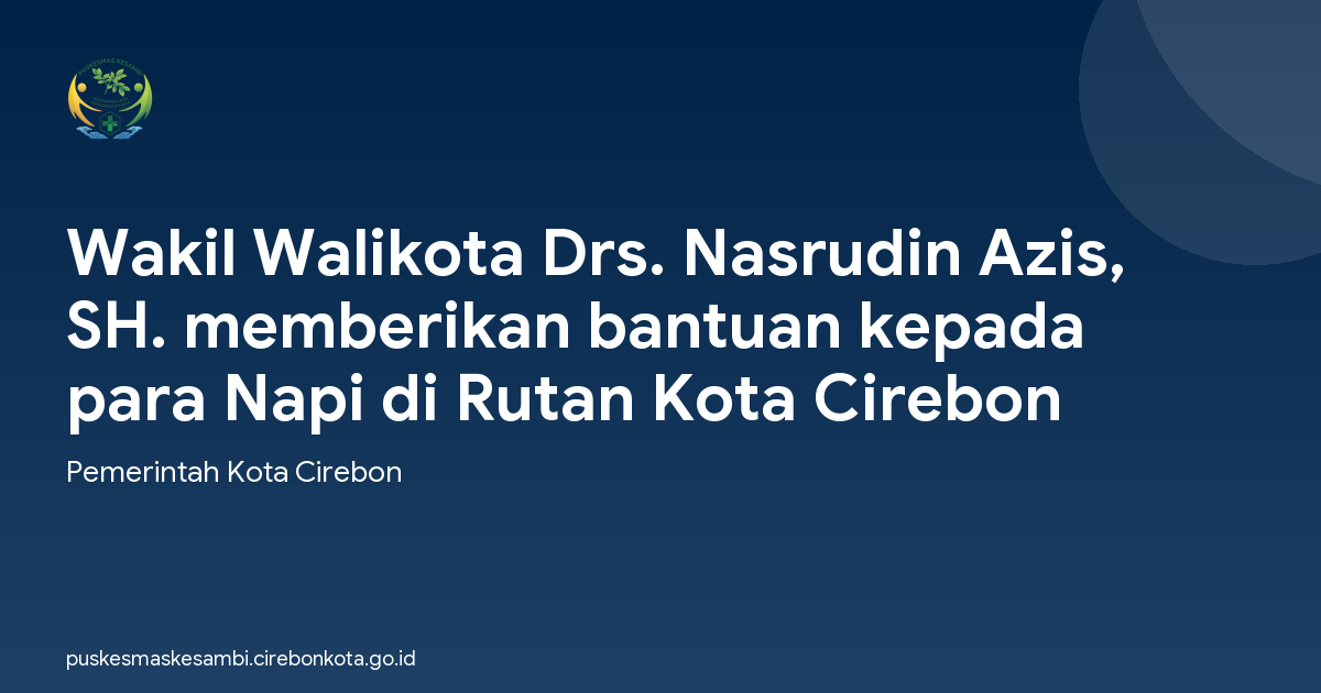 Wakil Walikota Drs. Nasrudin Azis, SH. memberikan bantuan kepada para Napi di Rutan Kota Cirebon